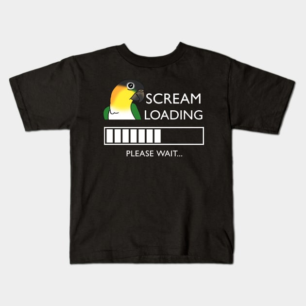 Scream Loading Black headed caique #white Kids T-Shirt by FandomizedRose